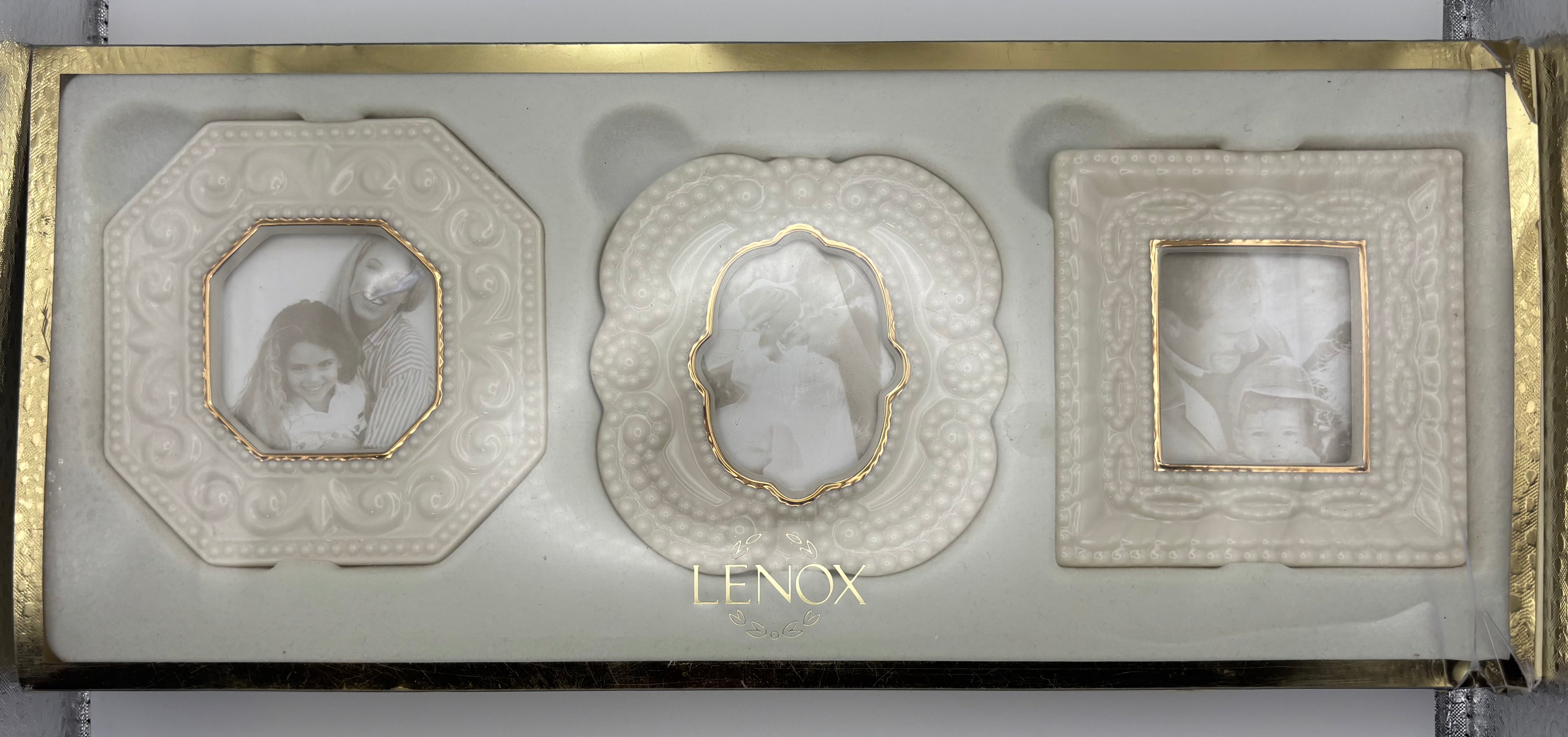 Lenox Beaded Ivory Picture Frames Set of 3