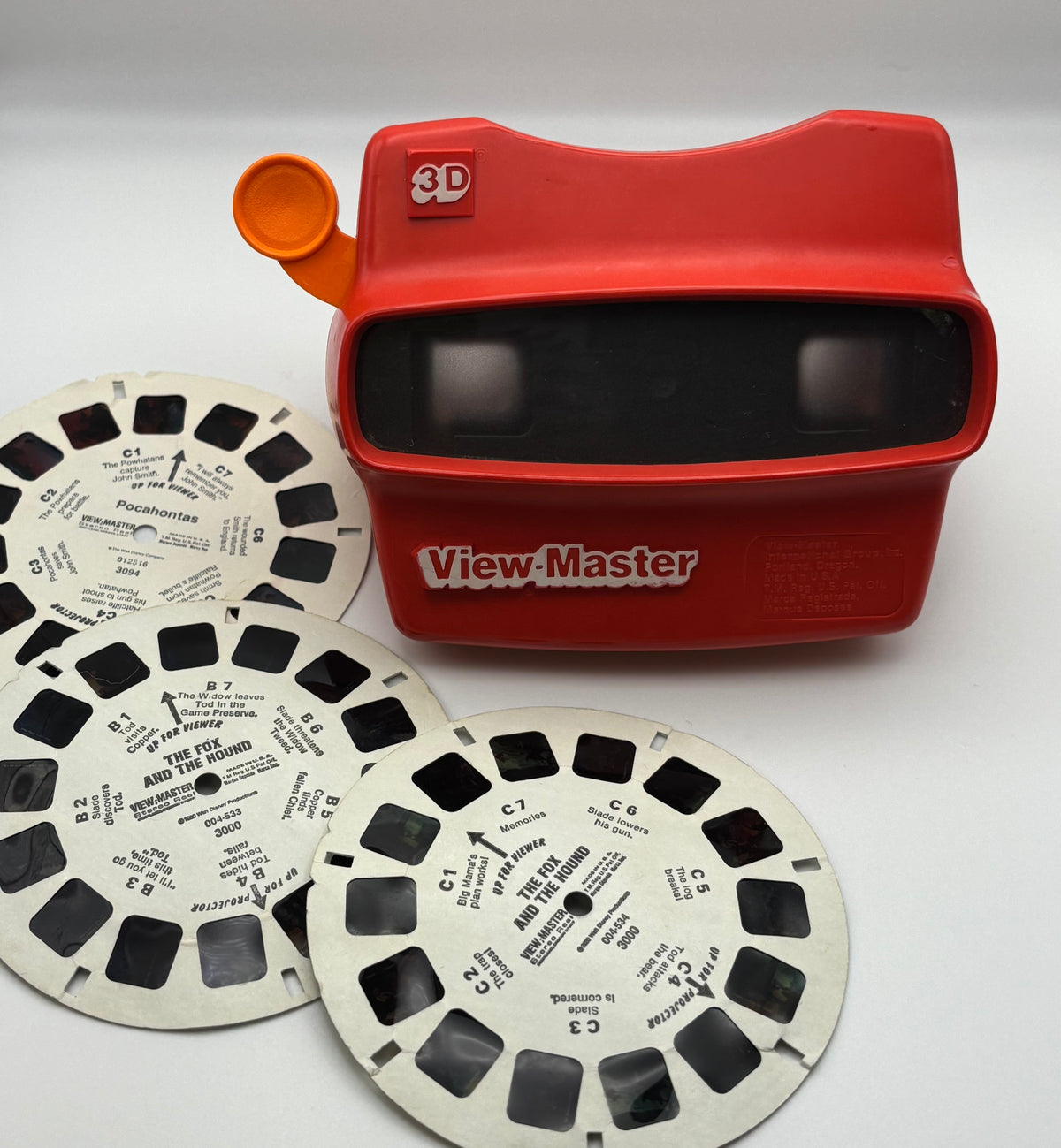 Red 3D View Master Toy With 3 Reels