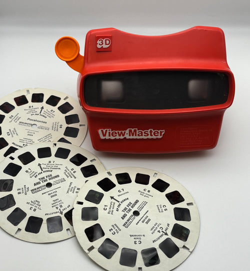 Red 3D View Master Toy With 3 Reels
