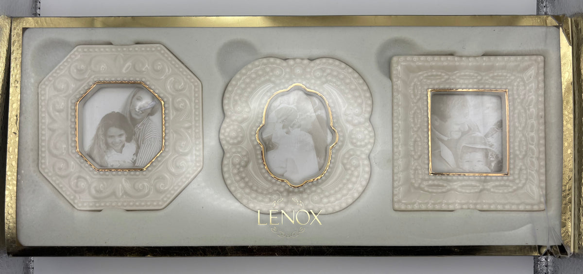 Lenox Beaded Ivory Picture Frames Set of 3
