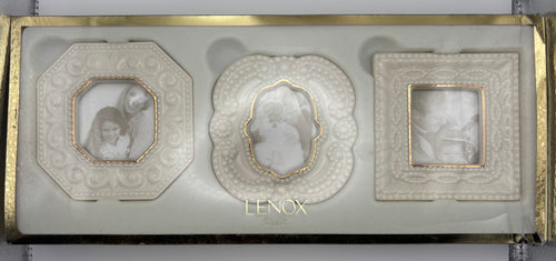 Lenox Beaded Ivory Picture Frames Set of 3